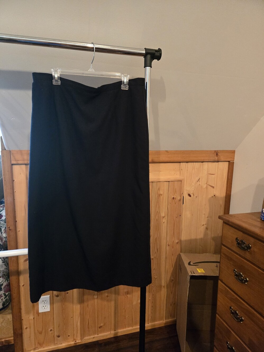 Sag Harbor Black Pencil Skirt with Back Vent